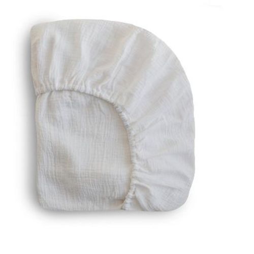Mini Muslin Crib Sheet White One Size