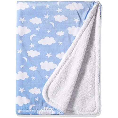 SpaSilk Baby Boys Velboa Fleece Blanket with Thick Stitch Trim
