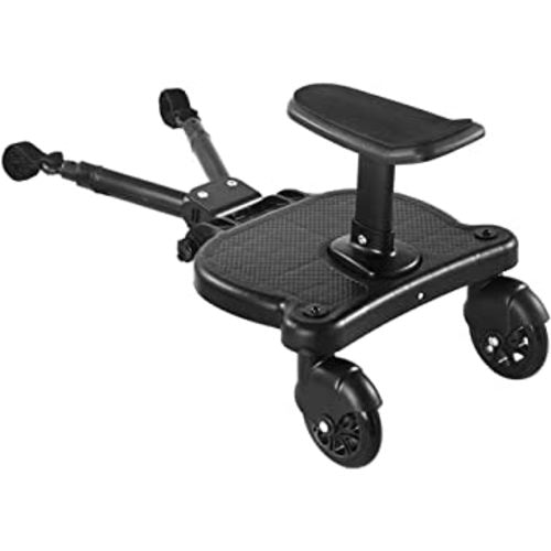 Universal 2in1 Stroller Ride Board with Detachable Seat,Stroller Glider Board Suitable for Most Brands of Strollers, Holds Children Up to 55lbs