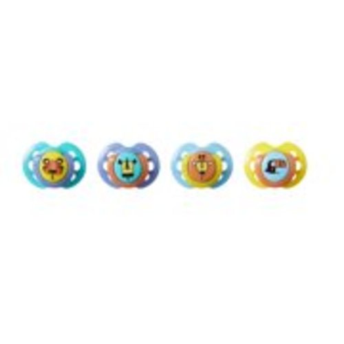 Tommee Tippee Fun Style Pacifiers, Symmetrical Orthodontic Design, BPA-Free Silicone - 0-6 months, 4 Count
