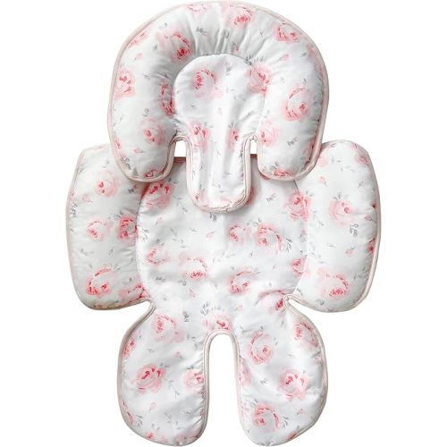 Little Me Baby's Full Body Support Pillow, Newborn Infant Head, Back, Neck, and Legs Protection for Car Seat, Stroller, Booster Seat - Roses