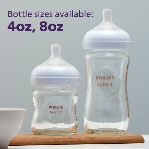 Glass Natural Baby Bottle With Natural Response Nipple 8oz in 3 Pack - Clear