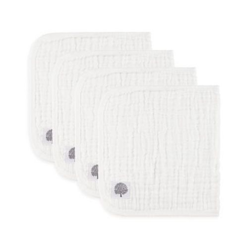 Parker Baby Co. Muslin Cotton Burp Cloths, 4 Pack, Color: White