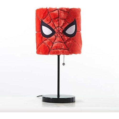 Idea Nuova Marvel Spiderman Plush Shade Stick Table Lamp for Kids, Soft Fabric Shade with Iconic Spiderman Design,Ideal for Bedrooms, Nurseries & Playrooms