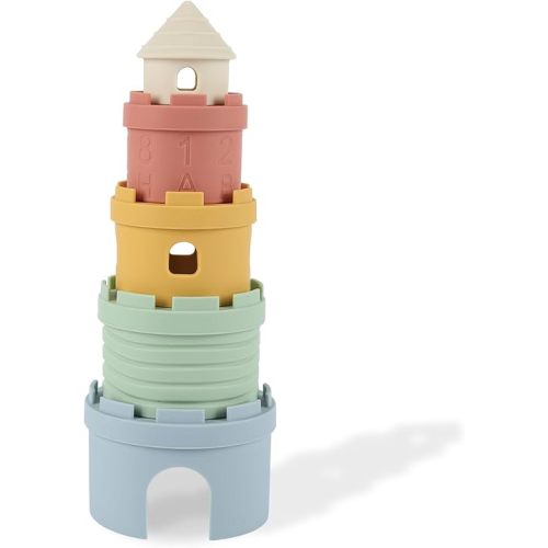 Stacking Cups Toy,Teething Toys, Stacking Cups, Food-Grade Silicone Teethers,Age 6+ Months,Soft Bath Toy