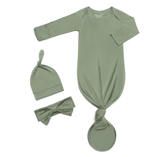 Baby Gowns 0-3 Months Soft Viscose Sleepers For Boy Girl, Breathable Newborn Sleepers With Mitten Cuffs