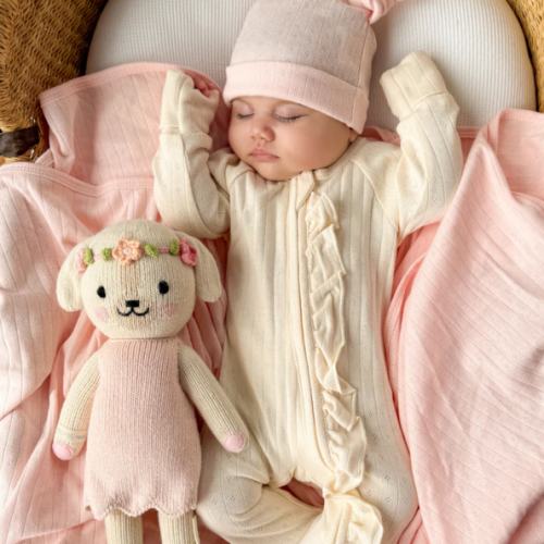 Essential Frill Zip Romper | Buttercream Pointelle – Little and Fern