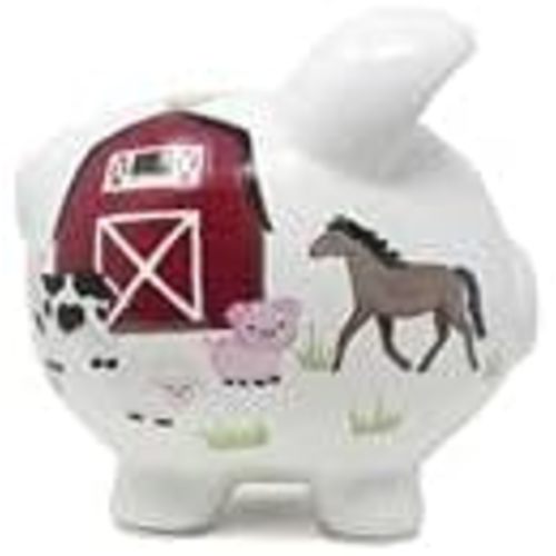 Child to Cherish Ceramic Piggy Bank for Boys (Barnyard)
