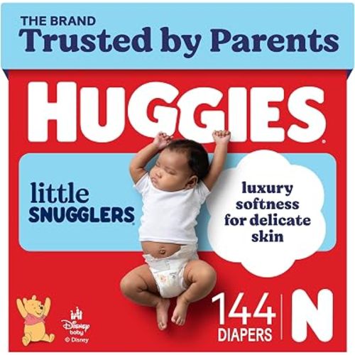 Huggies Little Snugglers Newborn Diapers, 144 Count