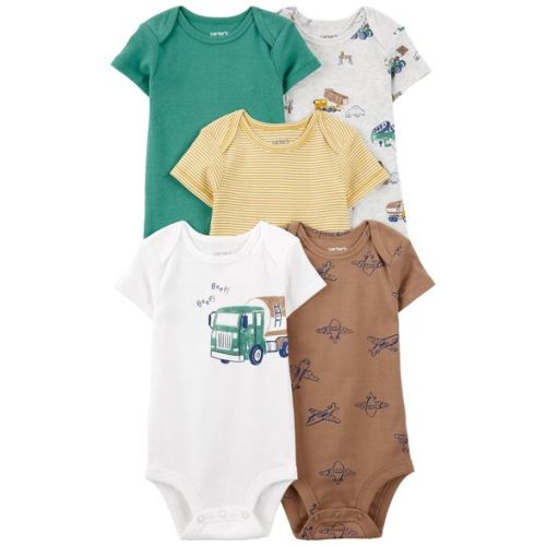 Baby 5-Pack Construction Short-Sleeve Bodysuits - Carter's | Carter's