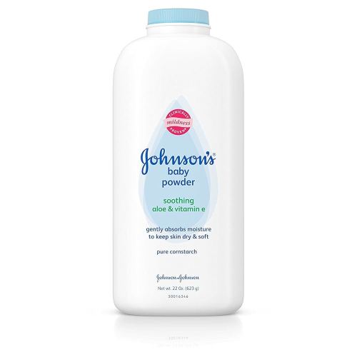 Johnson's Baby Powder with Naturally Derived Cornstarch Aloe & Vitamin E, Hypoallergenic, 22 oz (Pack of 6)