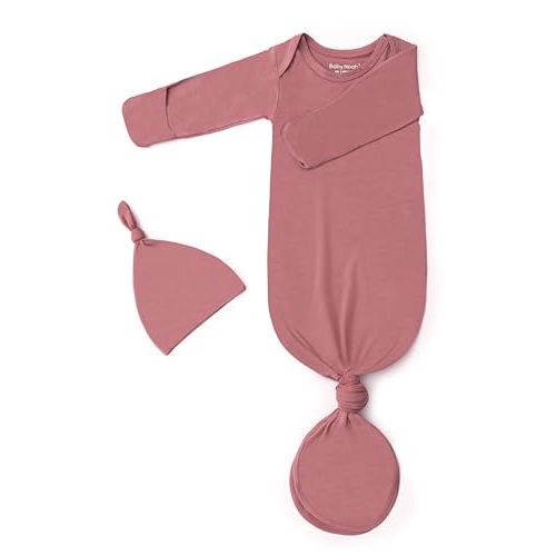 Baby Noah Newborn Knotted Gown for Boy Girls, Newborn Coming Home From Hospital Outfit, Baby Tie Gown Nightgown