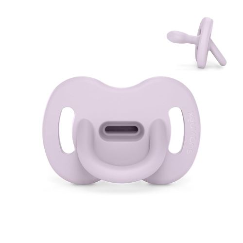 Color Essence SX PRO Silicone Baby Pacifier 1Pk, Made with 100% Soft Silicone, Baby Essentials Perfect for Breastfeeding Babies, Designed in Spain, 6-18 Mths, Lavender
