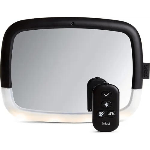 Munchkin® Brica® Night Light™ Pivot Baby in-Sight® Adjustable Car Mirror, Crash Tested and Shatter Resistant, Black