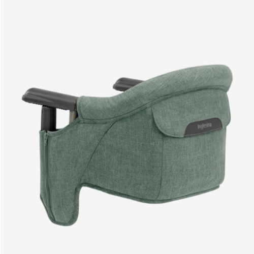 Inglesina Fast Table Chair, Pine Green Melange - Portable High Chair for Baby & Toddlers 6-36 Months - Fits Tables 0.8'' - 3.5'' - Collapsible and Compact Design Space Saving - Travel Bag Included