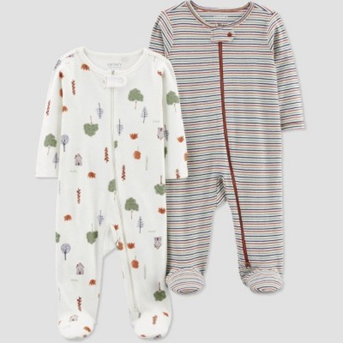 Carter's Just One You® Baby Boys' 2pk Wilderness Sleep N' Play - Cream, Color: Cream, Size: Newborn
