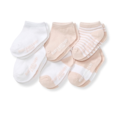 Solid and Stripes Organic Cotton Toddler Ankle Socks 6 Pack Ranunculus
