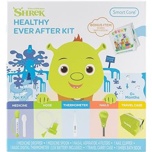 Shrek Healthy Ever After Baby Healthcare Kit, Baby Newborn Essentials, Newborn Gifts, Baby Gift Set, 7PC