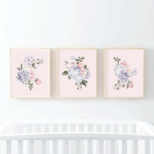 Henlee's Hydrangea Bundled Digital Nursery Wall Art
