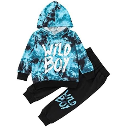 Toddler Baby Boy Clothes Long Sleeve Tie-dye Hoodie Sweatshirt Top + Jogger Pants Outfit Set Fall Winter Sweatsuit