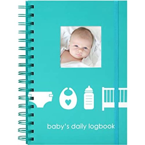 Pearhead Baby’s Daily Log Book, Easy to Fill Pages to Track and Monitor Your Newborn Baby’s Schedule, Daily Tracker For New Parents, Teal