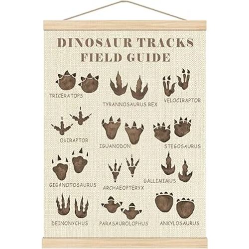 Boat Wades Dinosaur Tracks Wooden Poster Hangers 12x16 Inch,Forest Nursery Decor Poster Hanger Frame,Home Room Bedroom Wall Art Hanging Decor