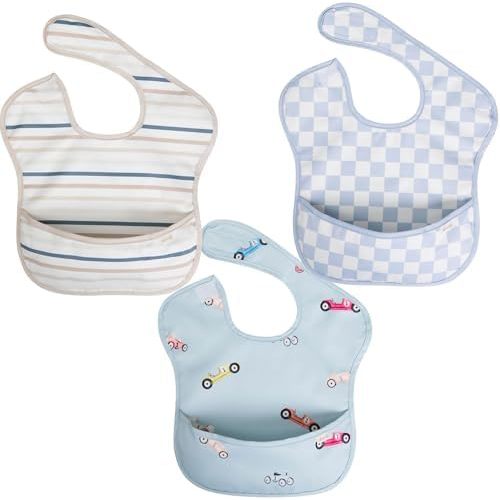 Ali+Oli Smock Bibs for Babies, BPA-Free Oeko-Tex Certified, Waterproof Baby Smock, Machine Washable, Toddlers Ages 6m+