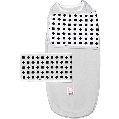 Nanit Breathing Wear Starter Pack – 100% Cotton Swaddle & Breathing Band, Works Pro Baby Monitor to Track Breathing Motion, Like Your Hand On Their Heart from Anywhere, Small, Pebble Grey - Small 0-3 Month