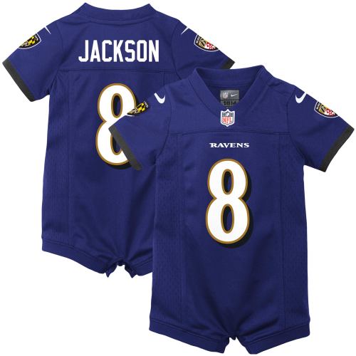 Nike Newborn & Infant Nike Lamar Jackson Purple Baltimore Ravens Romper  Jersey