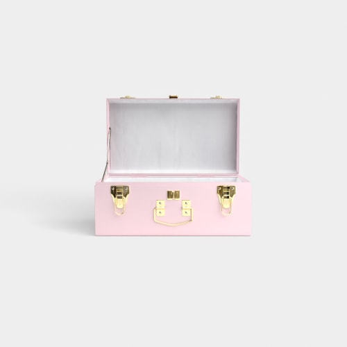 Mini Trunk - Pink - White Dot / Embroidery