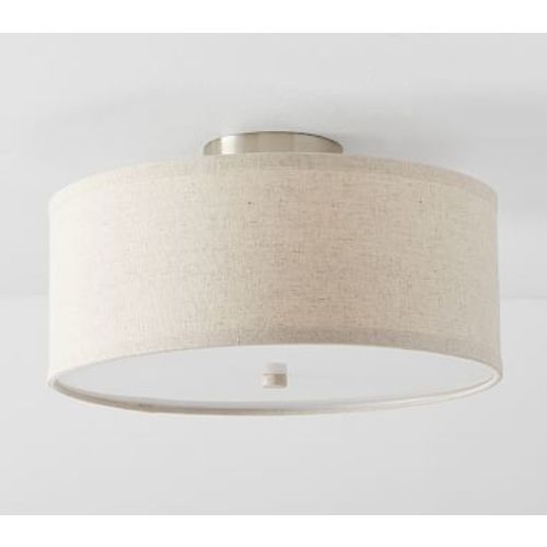 Linen Drum Flush Mount