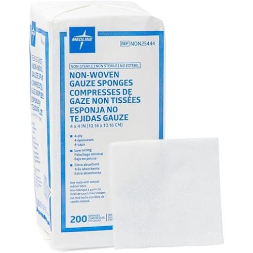 Medline - NON25444 Avant Gauze, Non-Woven and Non-Sterile Sponges, 4 X 4 Inch, 200 Count