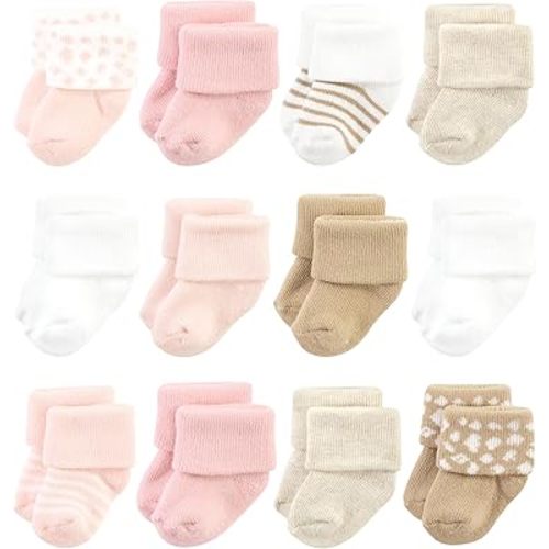 Hudson Baby Baby Girls' Cotton Rich Newborn and Terry Socks