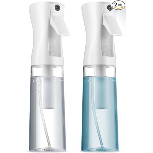 2 Pack Continuous Spray Bottles - Ultra Fine Mist Sprayer | Water Spray Bottle For Hair Mister Spray Bottle | Hair Spray Bottles For Hairstyling, Cleaning, Salons - 2pk 6.8 OZ / 200 ML
