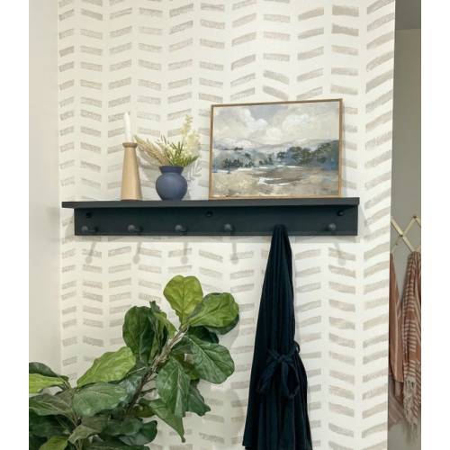 Shelf With Hooks Towel Rack Kitchen Decor Wooden Peg - Etsy