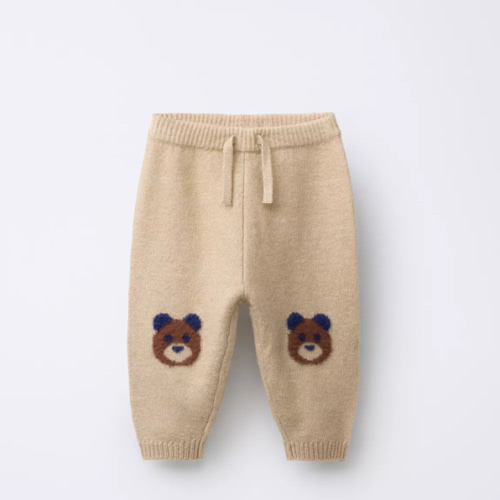 TEDDY BEAR KNIT JOGGING PANTS - taupe brown | ZARA United States