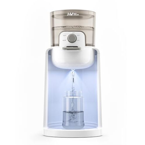 Water Warmer, HEYVALUE Instant Baby Bottle Warmer, Fast Formula Maker Instantly Dispenses with Night Light, 24/7 in 3 Temperatures Control, Detachable Tank Ivory