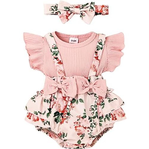 Baby Girl Clothes Newborn Infant Romper Cute Floral Dress Ruffle Sleeve Clothing One-piece Jumpsuit Summer Clothes
