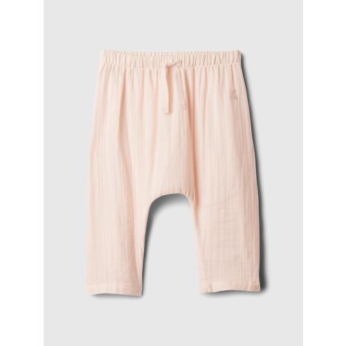 Baby Crinkle Gauze Loose Pants in barely pink, size: 6-12 M