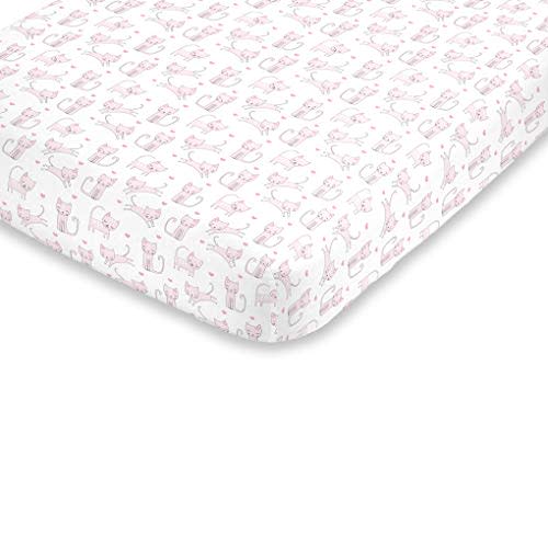 NoJo NJ Purrdy Cat Fitted Crib Sheet