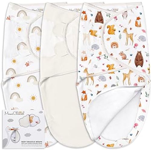 Mama Cheetah Baby Swaddle Blanket with Zipper, Newborn Swaddle Sack, Baby Swaddles Sleep Sack 0-3 Months, Baby Swaddle Wrap with Easy Change Zipper for Baby Boy & Girl, 3-Pack