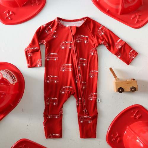Bamboo Zip Pajamas | Fire Truck