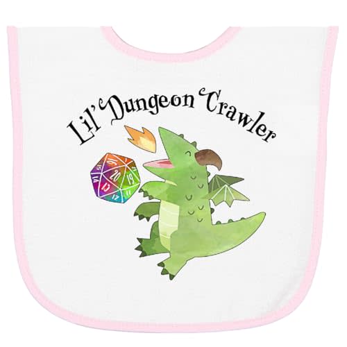 inktastic Lil' Dungeon Crawler- Cute Dragon Baby Terry Cloth Bib