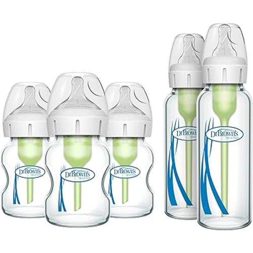 Dr. Brown's Natural Flow Options+ Glass Baby Bottles Bundle (2-Pack)