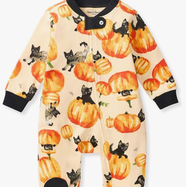 Amazon.com: Burt's Bees Baby Girls' Organic Cotton, Sleep and Play Footed Pajamas | Easy zip front PJs feature a 2-way zipper to ensure newborns have a restful nights sleep
