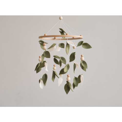 Forest baby crib mobile, Leaf baby mobile, Floral nursery mobile, Minimalist mobile, Hanging mobile, Green mobile, Baby shower gift