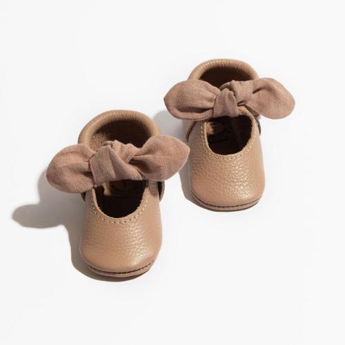 Rosewood Knotted Bow Baby Shoe