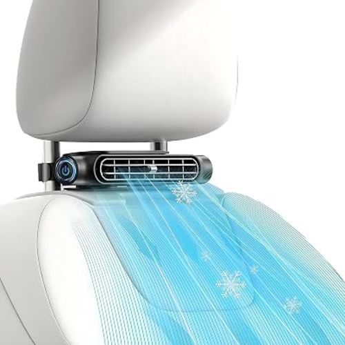 Car Seat Fan Fans Backseat Kids Ac Carseat Back Aire Acondicionado Port Til Carro Air Conditioner Baby Blow Cold Headrest Rear Facing Portable Clip on Vent Neck Cooler Ventilador Cooling(Black, 1PC)