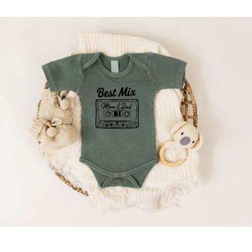 Best Mix Washed Baby Onesie®, Perfect Mix Bodysuit for Babies, Cassette Tapes Onesie®, Newborn Baby Gift, Baby Shower Gift, New Baby Gift