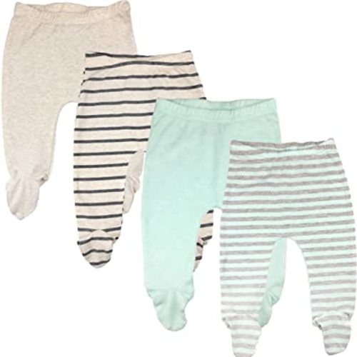 123 Bear Baby Soft Cotton Spandex Pants with Feet